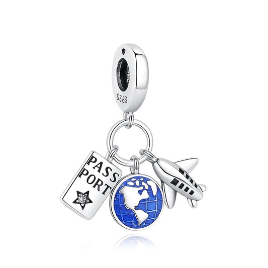 925 Sterling Silver Travel Charms